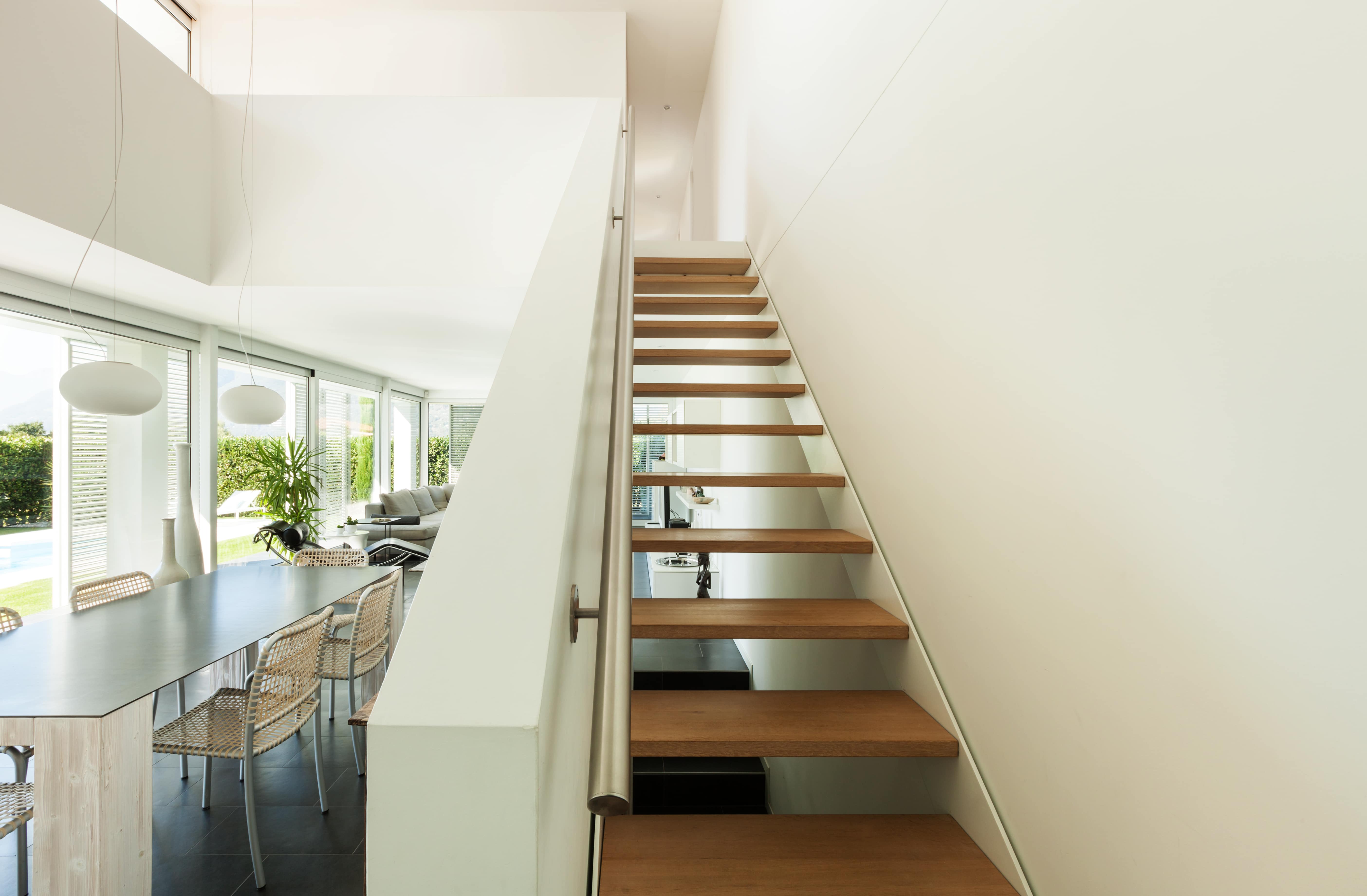 escalier droit bois metal